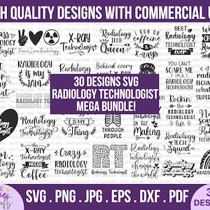 Pacote svg de tecnólogo em radiologia - tecnologia de radiologia engraçada svg, presente de tecnologia de raio-x, mãe radiologista, formatura da escola de radiologia, arquivo de corte cricut