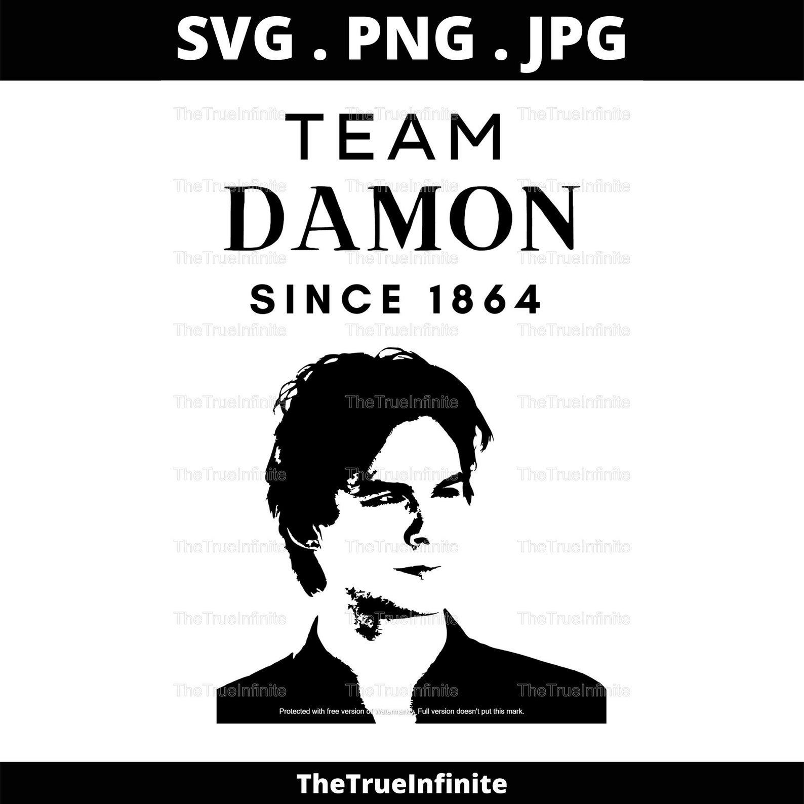 Team Damon since 1864 svg Vampire Diaries damon avg | Etsy