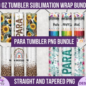 Para Professional Sublimation Becher Wrap PNG Bundle-20 Unzen Skinny Tumbler Design Vorlagen, Para Lehrer png, Erster Schultag, Clipart