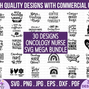 Oncology nurse SVG MEGA bundle - Funny Sayings, retro rainbow, cancer nursing scrub life ER, stethoscope,Medical student Gift svg, Cut Files