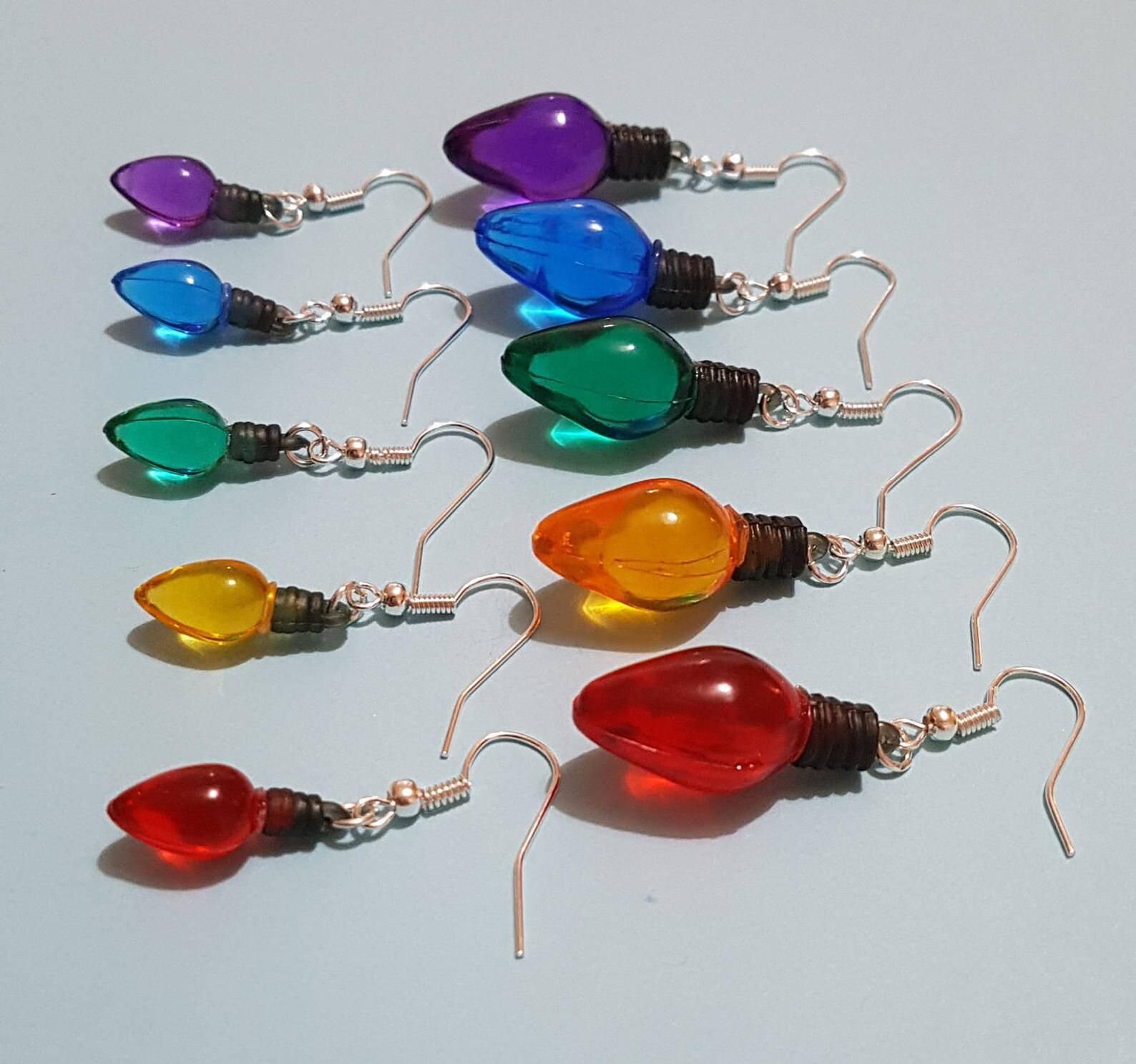 Christmas Lightbulb Earrings Etsy