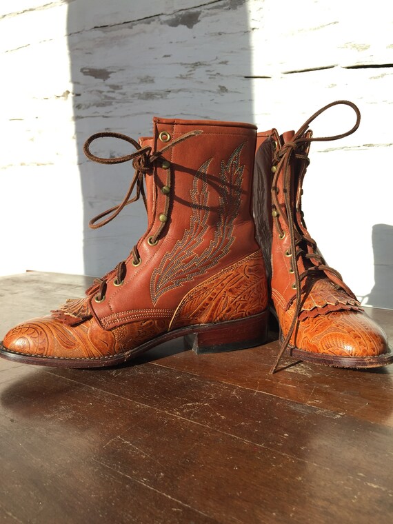 Vintage Lace Up Boots 7M