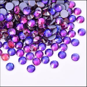Purple Velvet Hotfix DMC rhinestones various sizes