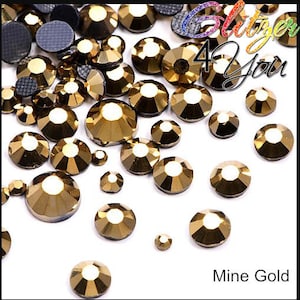 Mine Gold Hotfix DMC Strasssteine div. Größen