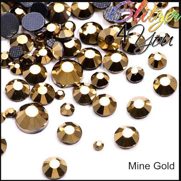 Mine Gold Hotfix DMC rhinestones various sizes