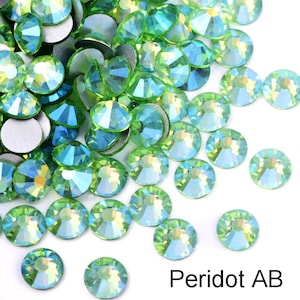Peridot AB DMC rhinestones No-Hotfix various sizes for nail art