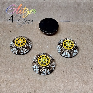 Vintage Bohemian Glass Buttons Cabochon