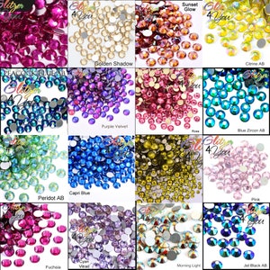Testmix DMC rhinestones No-Hotfix various sizes for nail art
