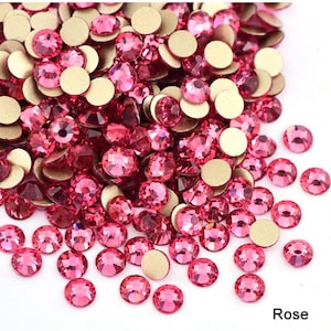 Rose DMC rhinestones No-Hotfix various sizes for nail art
