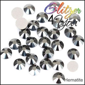 Hematite DMC rhinestones No-Hotfix various sizes for nail art