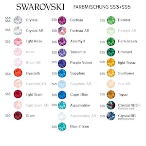 SS3+SS5 Color Mix Swarovski Xilion Rose No-Hotfix 2058 Rhinestones