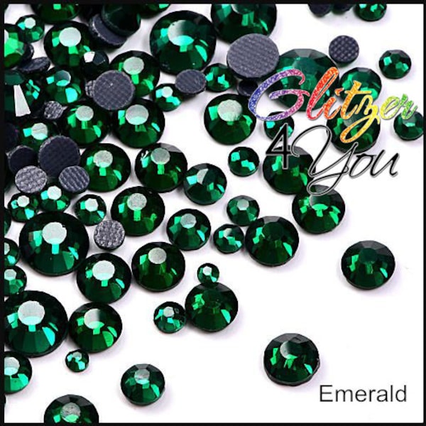 Emerald HotFix DMC rhinestones various sizes