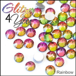 Rainbow DMC rhinestones No-Hotfix various sizes for nail art