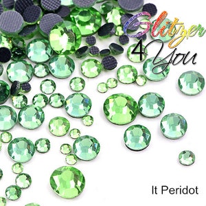 Peridot HotFix DMC rhinestones various sizes