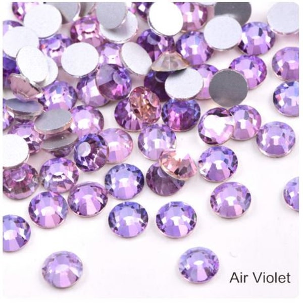 Air Violet DMC rhinestones No-Hotfix various sizes for nail art