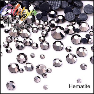 Hematite Hotfix DMC rhinestones various sizes