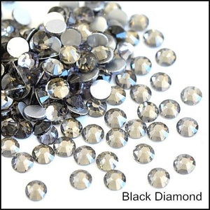 Black Diamond DMC rhinestones No-Hotfix various sizes for nail art