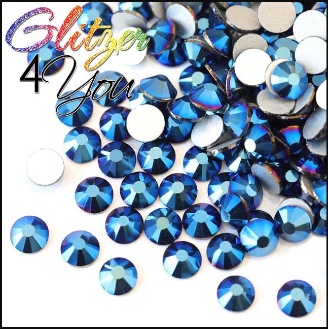 Mine Blue DMC Rhinestones No-Hotfix various sizes for nail art