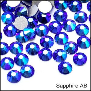 Sapphire AB DMC rhinestones No-Hotfix various sizes for nail art
