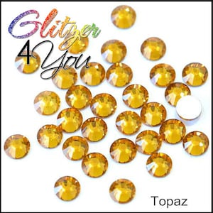 Topaz DMC rhinestones No-Hotfix various sizes for nail art