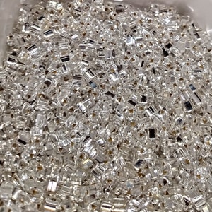 Rocailles 3.5 mm Transparent with Silver Inlay