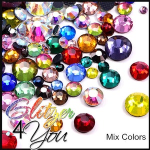 Color mix Hotfix DMC rhinestones various sizes