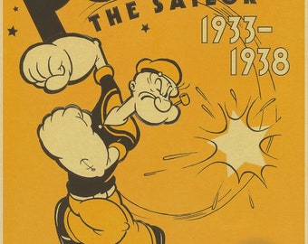 VINTAGE FUMETTI COVER-POPEYE il marinaio e Oliva POSTER A4//A3