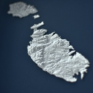 Individueller Druck von einem Land oder einer Insel - personalisierte 3D-Reliefkarte