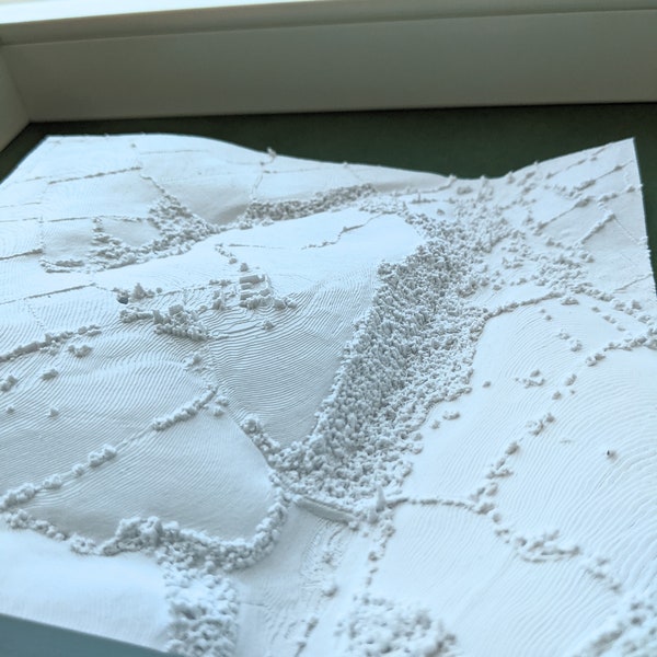 Gepersonaliseerde 3D-reliëfkaart - Een afdruk van het terrein waar u woont