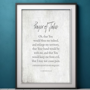 Inspirational Wall Art, Prayer of Jabez, Christian Art, Neutral Home Decor, Motivational, Spiritual, Ready to print, Digital Download