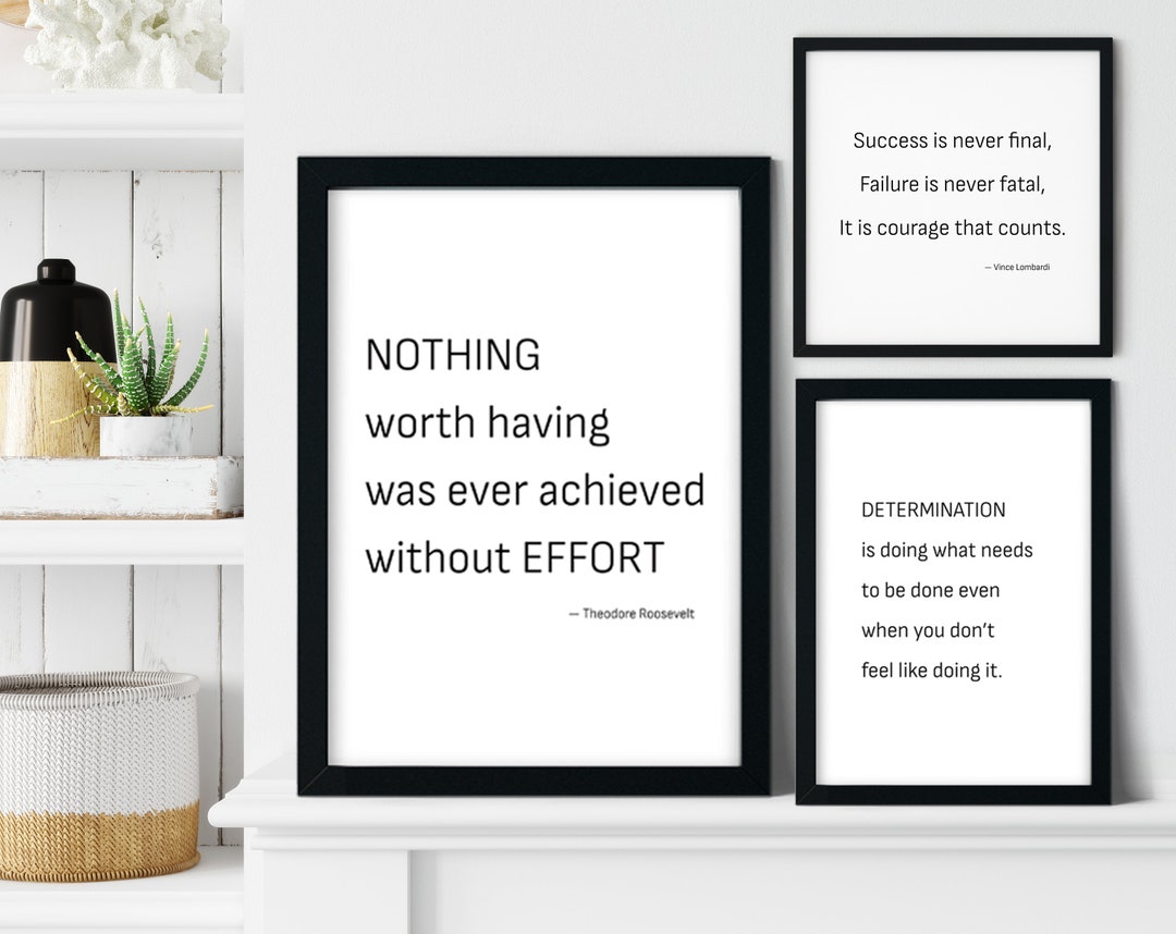 Set of Inspiring Quotes, Wall Art, Instant Download, Printable, Black ...