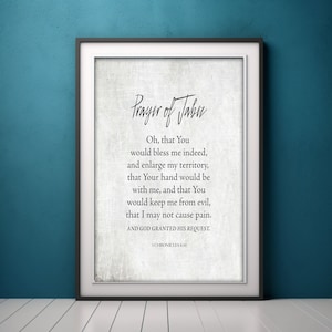 Inspirational Wall Art, Prayer of Jabez, Christian Art, Neutral Home Decor, Motivational, Spiritual, Ready to print, Digital Download