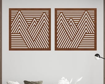 Geometric Wooden Wall Art, Geometric Wood Wall Art, Modern Wood Wall Panels