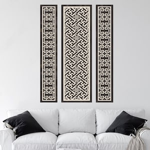 Wooden Geometric Pattern Wall Art Set, Wooden Geometric Pattern Wall Decor Set, Home Wall Decor