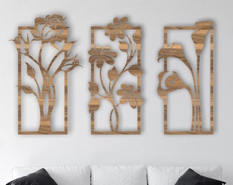 Wood Flowers Home Decor, Flowers Home Decor, Wood Wall Decor , Home Decor Wall Art