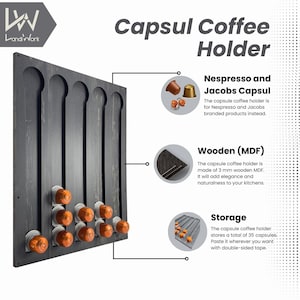 Nespresso Coffee Pod Wooden Storage, Jacobs Coffee Pod Holder, 35 Capsule Capacity, Nespresso Pod Holder