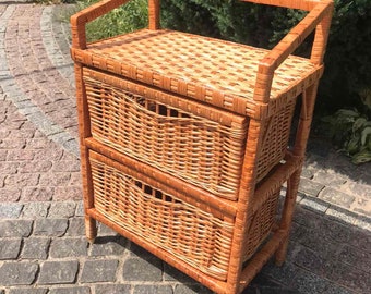 Boho Chest Of Drawers, Wicker Nightstand, Storage Cabinet With Drawers, Bedroom Dresser, Wicker Cabinet, Rattan Dresser, Bedside Drawers