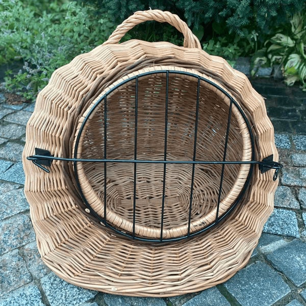 Wicker Cat Carrier, Woven Cat Basket, Basket For Animals, Rattan Pet Carrier, Small Dog Bed, Wicker Pet House, Travel Pet Basket, Cat House