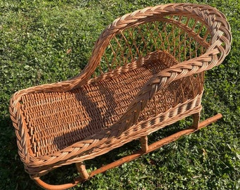 Wicker Sleigh, Children&#39;s Sleigh, Rattan Outdoor Sleigh, Christmas Sled, Winter Holiday Sled, Sled Photography Props, Christmas Sled Decor