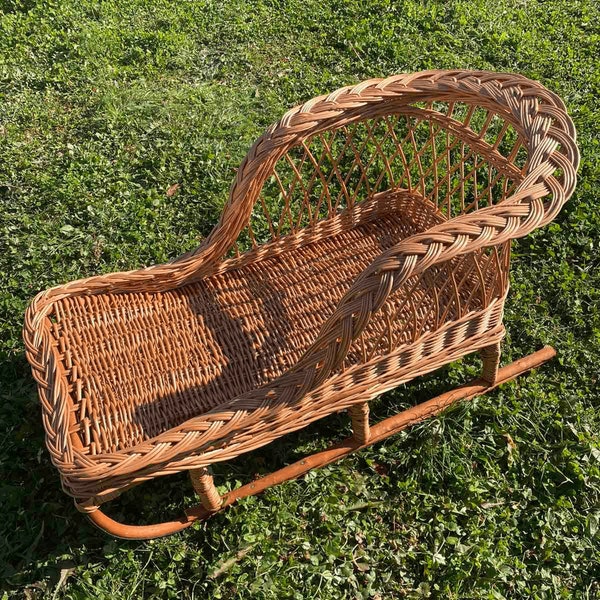 Wicker Sleigh, Children's Sleigh, Rattan Outdoor Sleigh, Christmas Sled, Winter Holiday Sled, Sled Photography Props, Christmas Sled Decor