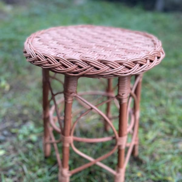 Wicker Stool Etsy