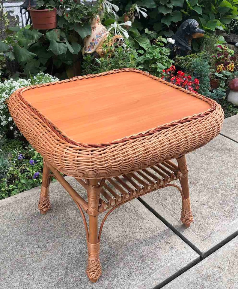 Rattan Coffee Table, Wicker Square Coffee Table, Side Coffee Table