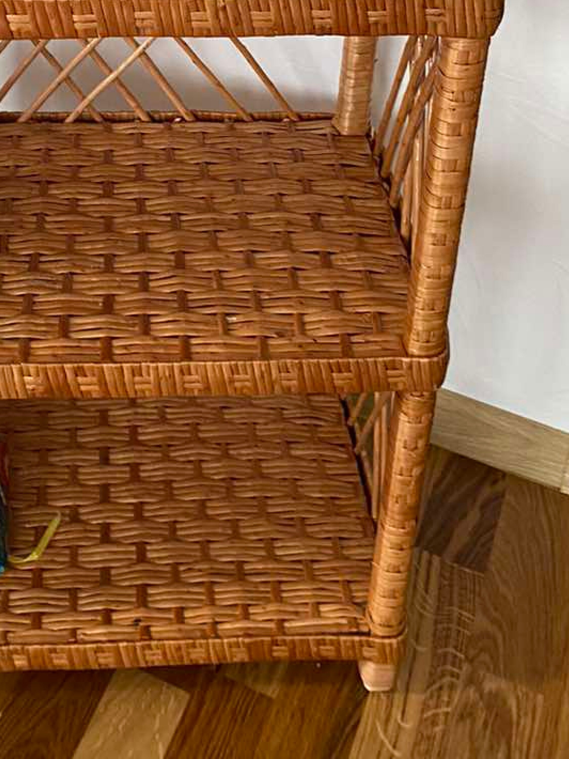 Wicker Shelving Unit Rattan Storage Shelf Kitchen Shelving Etsy
