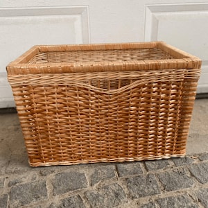 Wicker Rectangular Basket, Storage Basket, Wicker Log Storage, Rattan Toy Basket, Laundry Basket, Washing Bin, Wicker Box, Bathroom Storage