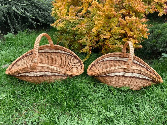 Fireplace Log Holder Wicker Log Holder Rattan Log Basket Boho Firewood Storage Wicker Baskets Rattan Fireplace Basket Firewood Storage Etsy