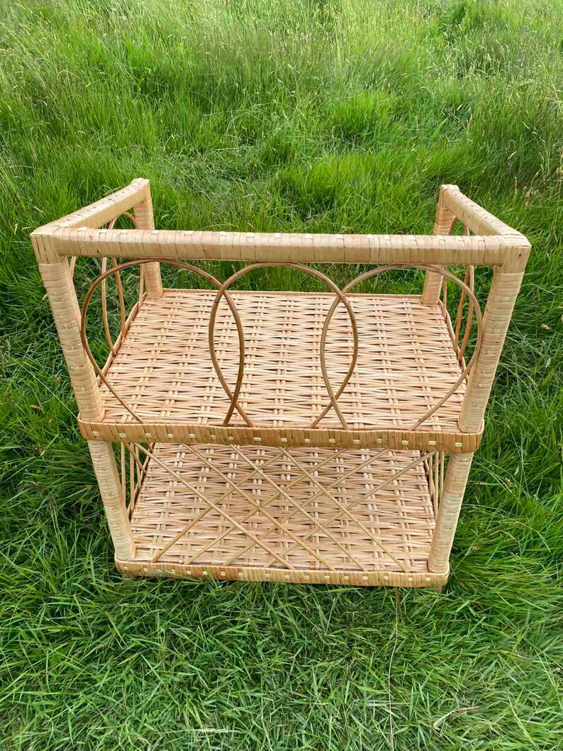 Wicker Nightstand Rattan Shelf Kids Room Shelves Rattan Etsy