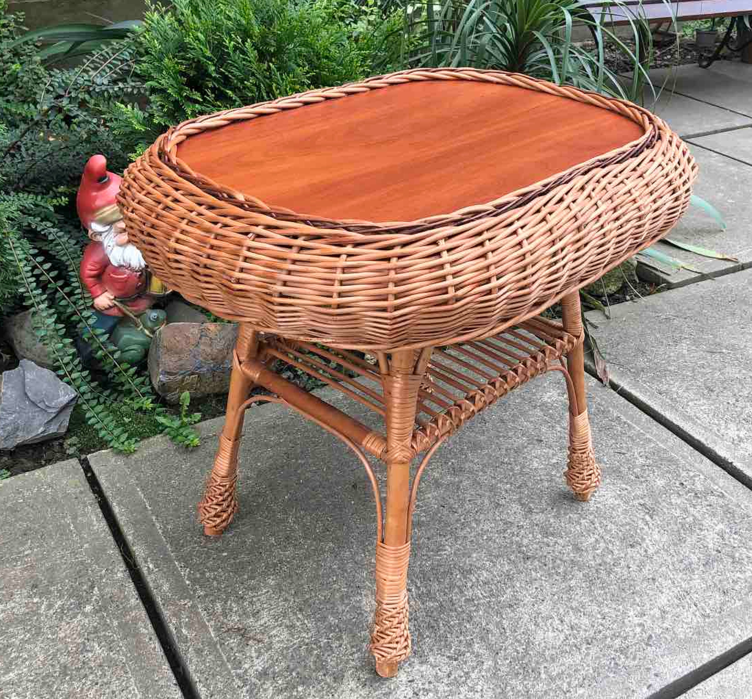 Coffee Table With Storage, Oval Wicker Coffee Table, Wooden