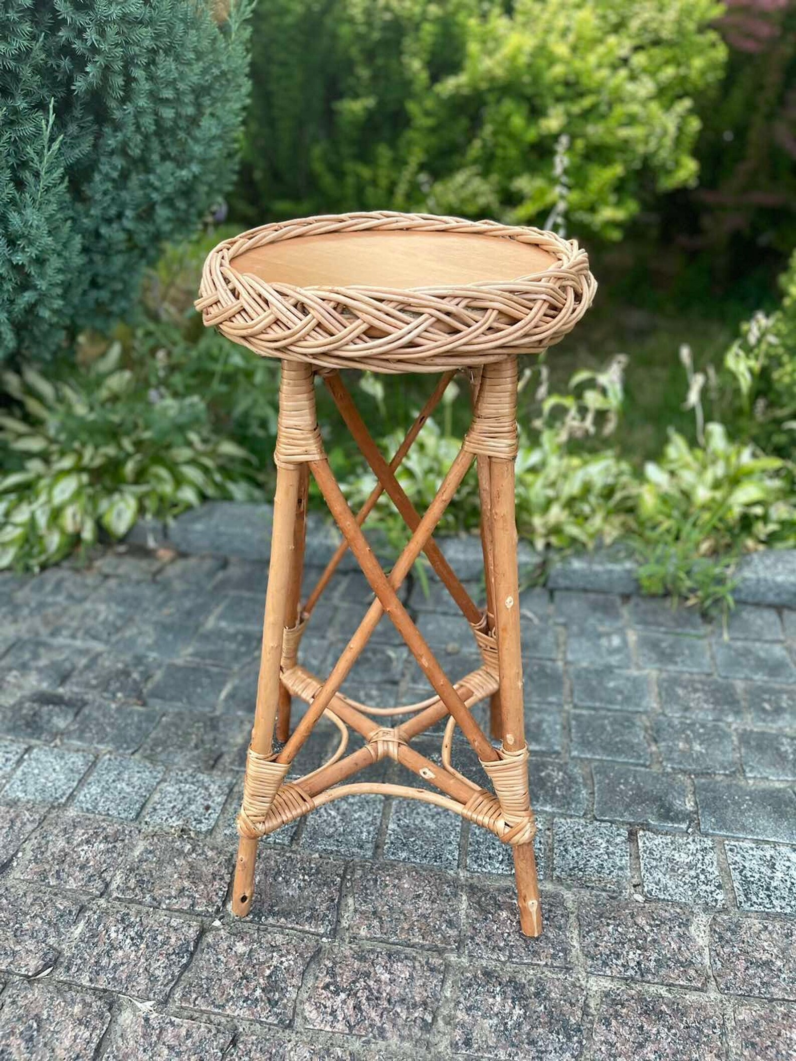 Wicker Indoor Planter, Rattan Plant Stand, Floor Plant Stand, Outdoor