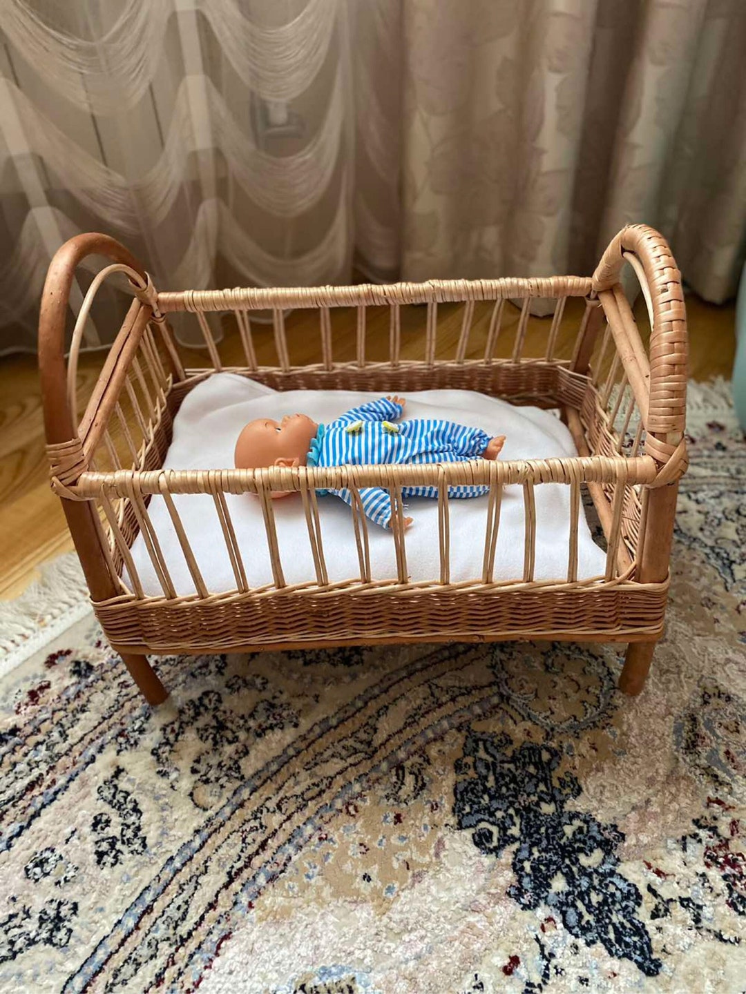 Wicker Doll Crib Rattan Dolls Bed Doll Bed Bed for Dolls Etsy
