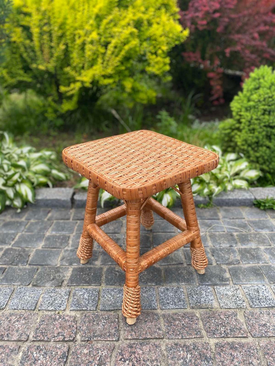 Stools for Kitchen Wicker Stool Wooden Stool Small Wooden Etsy